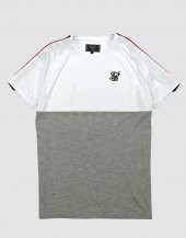 SikSilk Reglan Tee Erkek Tişört Beyaz Gri - 1