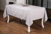 Finezza Ezgi Lüx Jakar Polycotton Kumaş Gri Masa Örtüsü 160x220 cm - 1065 - 1