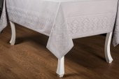Finezza Ezgi Lüx Jakar Polycotton Kumaş Gri Masa Örtüsü 160x220 cm - 1065 - 8