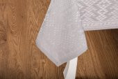 Finezza Ezgi Lüx Jakar Polycotton Kumaş Gri Masa Örtüsü 160x220 cm - 1065 - 9