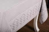 Finezza Ezgi Lüx Jakar Polycotton Kumaş Gri Masa Örtüsü 160x220 cm - 1065 - 11