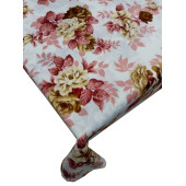 Hayat Home 120X140 Bej Çiçek Desenli Polyester Dertsiz Masa Örtüsü - 1