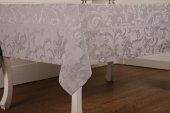 Finezza İpek Lüx Jakar Polycotton Kumaş Gri Masa Örtüsü 160x220 cm - 1072 - 3