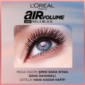 Loréal Paris Air Mega Volume Maskara - 30 Saate Kadar Kalıcı - Ekstra Siyah thumbnail 3
