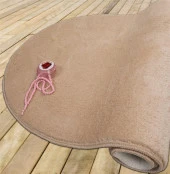 Myevilla Yıkanabilir Seccade Yumuşak Uzun Tüylü Peluş Puffy Diz Ağrıtmayan Namazlık Bej - 1