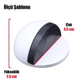 Yarımay Kapı Stoperi Tamponu Yapışkanlı Metal Kapı Stopu Durdurucu Tutucu Beyaz - 6