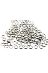 0,8mm 100 Adet Nikel Gümüş Montaj Takı Halkası & Kapama Halkası - 1