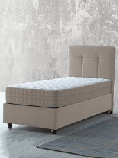 İPEK MOBİLYA Manolya 3 Lü Set ( Baza + Başlık + Yatak ) Tek Kişilik ( BEJ ) - 1