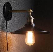 mylights  vinage kablolu anahtarlı fişil yatak başı duvar aplik  gece lambası okuma lambası - 1