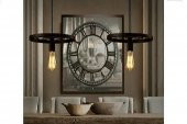 MYLİGHTS İKİLİ MASA  ÜSTÜ METAL SARKIT RUSTİK VİNTAHE AVİZE TABAN  60X5 CM - 1