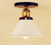 MYLİGHTS  VİNTAGE RETRO RUSTİK METAL PLOFONYER AVİZE ARMATÜR BEYAZ BAŞLIK  18 CM EN - 1