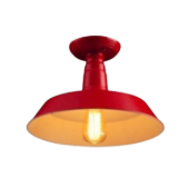 MYLIGHTS  RETRO VINTAGE KIRMIZI ICI BEYAZ PLOFONYER AVIZE EN 35 CNM - 1