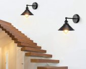 MYLİGHTS  RETRO  RUSTİK  VİNTAGE  MAT SİYAH APLİK  MAFSLI DUVAR LAMBASI TEK FİYATIDIR - 1