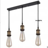 MYLİGHTS  RETRO  VİNTAGE RUSTİK MASA ÜSÜTÜ SIRALI  60 CM ÜÇLÜ SARKIT AVİZE - 1