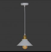 MYLİGHTS ETRO RUSTİK  MAT BEYAZ TEKLİ SARKIT AVİZE EN  22 CM - 1