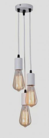 MYLİGHTS  MODERN SPOR ÜÇLÜ MAT BEYAZ SARKIT AVİZE - 1