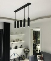 MYLİGHTS  RETRO   RUSTİK  SIRALI MASA ÜSTÜ BEŞLİ SARKIT AVİZE  GU10  LED ampul. Gün isigi dahildir - 1