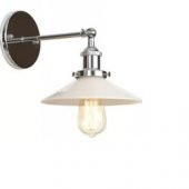 MYLİGHTS MODERN SPOR  MAFSALI GÜMÜŞ GÖVDE BEYAZ BAŞLIK APLİK DUVAR LAMBASI  METAL APLİK - 1