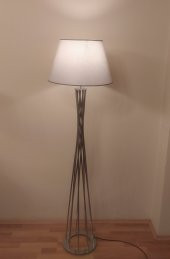 MYLİGHTS MODERN GÜMÜŞ  LAMBADER  KÖEŞE LAMBASI  GÜMÜŞBAŞLIK GÜMÜŞ AYAK - 1