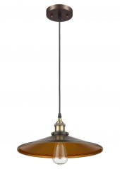 MYLİGHTS  RETRO RUSTİK  METAL MAT SİYAH  İÇİ ALTIN SARKIT AVİZE 40 CM EN - 1