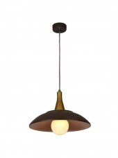 MYLİGHTS  RETRO RUSTİK METAL SARKIT AVİZE SİYAH  İÇİ BEYAZ MAT GOLD ASKI  B04 - 1