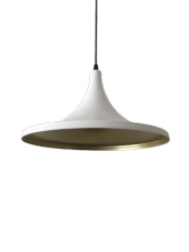 MYLİGHTS  37 CM  MAT BEYAZ  İÇİ ALTIN METAL SARKIT AVİZE RUSTİK RETRO TEKLİ - 1