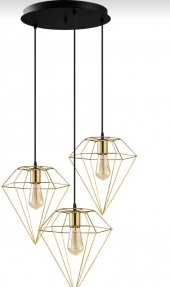 MYLİGHTS RETRO  RUSTİK  ÜÇLÜ GOLD   AVİZE E27 - 1