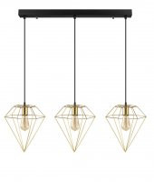 MYLİGHTS RETRO RUSTİK GOLD ÜÇLÜ MASA ÜSTÜ SIRALI AVİZE 60 CM  E27 - 1