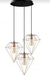 MYLİGHTS RETRO RUSTİK BAKIR METAL SARKIT AVİZE - 1