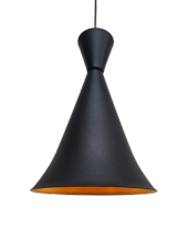 MYLİGHTS METAL SARKIT AVİZE SİYAH  İÇİ ALTIN KONİK SARKIT - 1