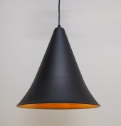 MYLİGHTS  RETRO RUSTİK METAL SARKIT AVİZE SİYAH  İÇİ ALTIN - 1