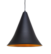 MYLİGHTS  RETRO RUSTİK SİYAH  İÇİ ALTIN METAL SARKIT AVİZE - 1
