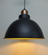 MYLİGHTS  RETRO RUSTİK  BAKIR ASKLI METAL SRKIT AVİZE SİYAH  İÇİ ALTIN - 1