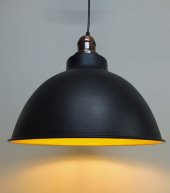 MYLİGHTS  RETRO RUSTİK  BAKIR ASKILI METAL SARKIT AVİZE SİYAH  İÇİ ALTIN - 1