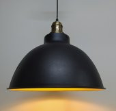 MYLİGHTS   RETRO RUSTİK METAL SARKIT AVİZE SİYAH  İÇİ ALTIN ESKİTME ASKLI - 1
