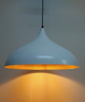 MYLİGHTS RETRO RUSTİK METAL SARKIT BEYAZ İÇİ ALTIN AVİZE 43 CM - 1