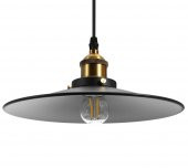 MYLİGHTS  RETRO METAL SARKIT AVİZE SİYAH  İÇİ BEYAZ  30CM  EN - 2