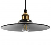 MYLİGHTS  RETRO METAL SARKIT AVİZE SİYAH  İÇİ BEYAZ  30CM  EN - 1