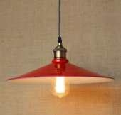 MYLİGHTS   RETRO RUSTİK KIRMIZI İÇİ BEYAZ METAL SARKIT AVİZE thumbnail 1