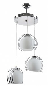MYLİGHTS   KROM  ÜÇLÜ MODERN SARKIT AVİZE SPOR AVİZE OPAL CAM  30CM - 1