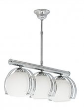 MYLİGHTS  MODERM KROM AVİZE ÜÇLÜ SIRALI OPAL CAM SARKIT AVİZE - 1