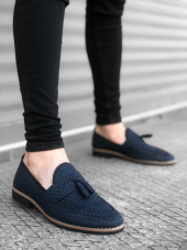 ER0009 Erb Klasik Corcik Püsküllü Desenli Lacivert Erkek Ayakkabı - 2