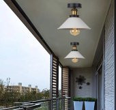 MYLİGHTS RETRO PLOFONYER TAVAN AVİZE BEYAZ  RUSTİK thumbnail 2