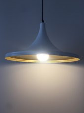 MYLİGHTS  RETRO BEYAZ İÇİ SARI METAL SARKIT 36 CM thumbnail 1