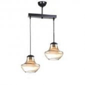 mylights retro sıralı ikili avize  bal cam  30 cm - 1