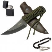Crkt Marka Özel Kılıflı Bıçak Metal Çakmak ve Tesbih ile - 1