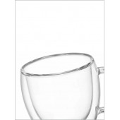 Çift Cidarlı Duvarlı Camlı Kulplu Isı Muhafazalı El Yakmayan İçini Soğutmayan Cam Termos Bardak Kupa - 3