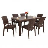 Mandella Elit 90x150 Rattan 2 Elit Koltuk 4 Elit Sandalye Masa Takımı Kahverengi - 1
