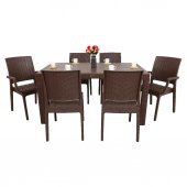 Mandella Elit 90x150 Rattan 2 Elit Koltuk 4 Elit Sandalye Masa Takımı Kahverengi - 2