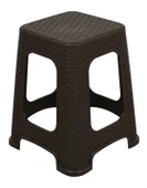 Mandella Sağlam Plastik Karizma Rattan Tabure Kahverengi (1 ADET) thumbnail 2